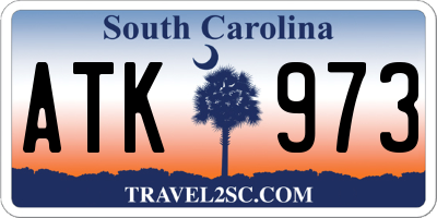 SC license plate ATK973