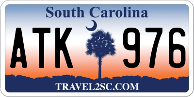 SC license plate ATK976