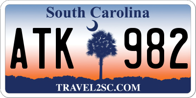 SC license plate ATK982