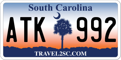 SC license plate ATK992