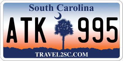 SC license plate ATK995