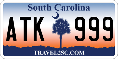 SC license plate ATK999