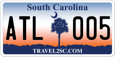 SC license plate ATL005