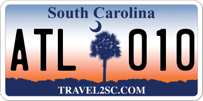 SC license plate ATL010