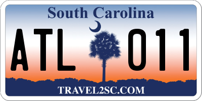 SC license plate ATL011