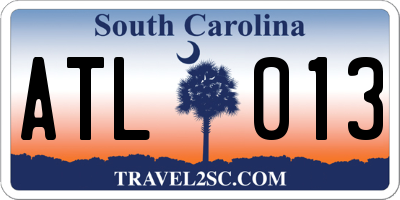 SC license plate ATL013