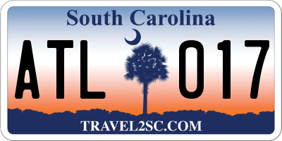 SC license plate ATL017