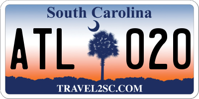 SC license plate ATL020