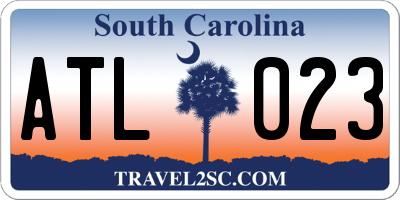 SC license plate ATL023