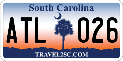 SC license plate ATL026