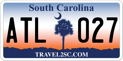 SC license plate ATL027