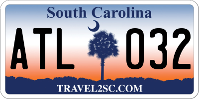 SC license plate ATL032