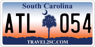 SC license plate ATL054