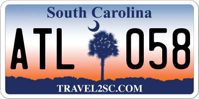 SC license plate ATL058