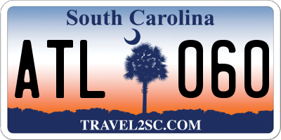 SC license plate ATL060