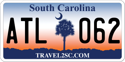 SC license plate ATL062