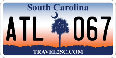 SC license plate ATL067