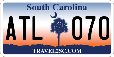 SC license plate ATL070