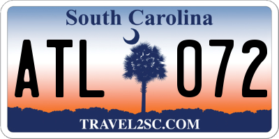 SC license plate ATL072