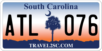 SC license plate ATL076