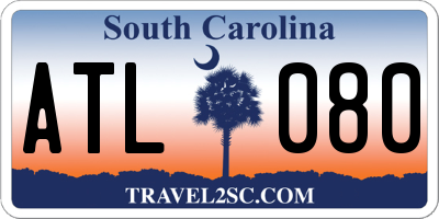 SC license plate ATL080