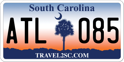 SC license plate ATL085