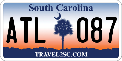 SC license plate ATL087