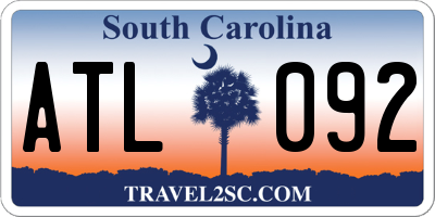 SC license plate ATL092