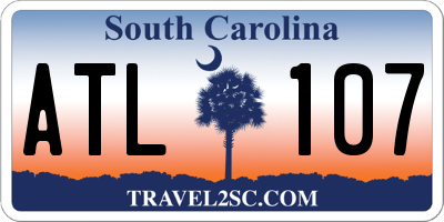 SC license plate ATL107