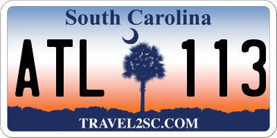 SC license plate ATL113