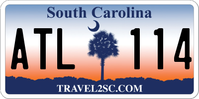SC license plate ATL114
