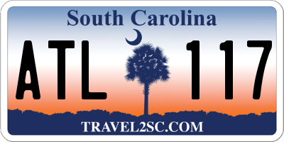 SC license plate ATL117