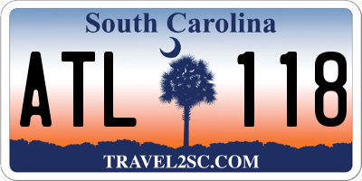 SC license plate ATL118