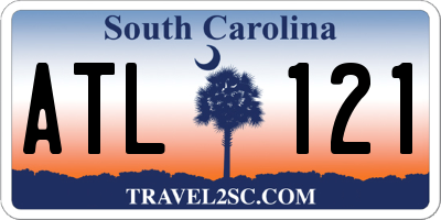 SC license plate ATL121