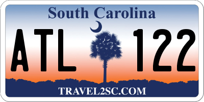 SC license plate ATL122