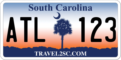 SC license plate ATL123