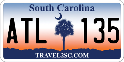 SC license plate ATL135
