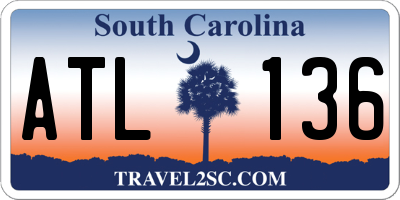 SC license plate ATL136
