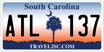 SC license plate ATL137