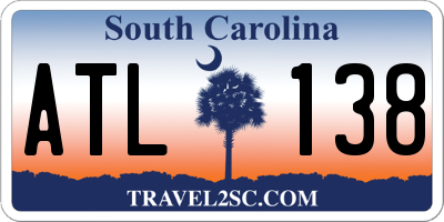SC license plate ATL138