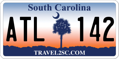 SC license plate ATL142