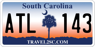 SC license plate ATL143