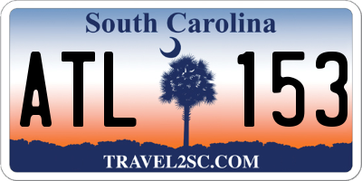 SC license plate ATL153