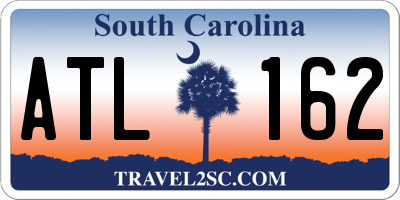SC license plate ATL162