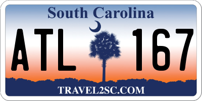 SC license plate ATL167