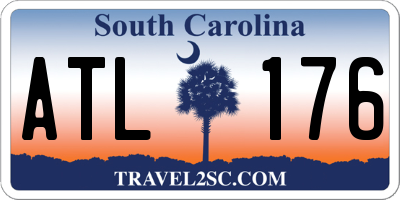 SC license plate ATL176