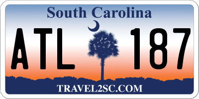 SC license plate ATL187