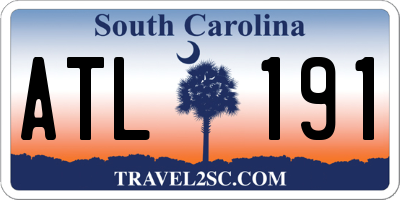 SC license plate ATL191