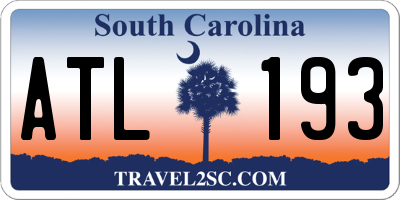 SC license plate ATL193