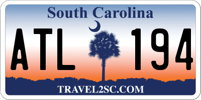 SC license plate ATL194